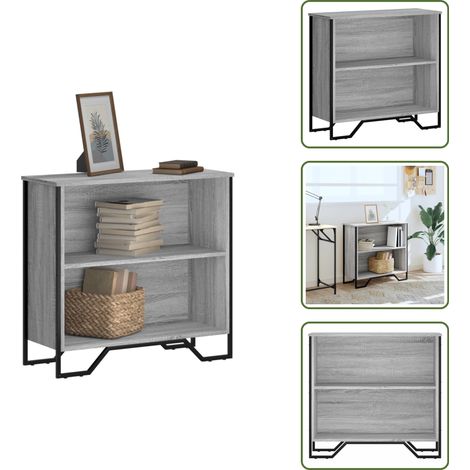 Bücherregal Grau Sonoma 80x31x74,5 cm Holzwerkstoff - Bücherregal - Bücherregale - Bücheraufbewahrung - Lagerschrank (1/5)