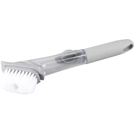 Automatische hydraulische Bürste mit Flüssigkeitsbehälter, flexibles Küchenutensil für Töpfe und Schüsseln, Set bestehend aus 1 Griff + 1 Bürste + 3 Schwämmen (1/5)