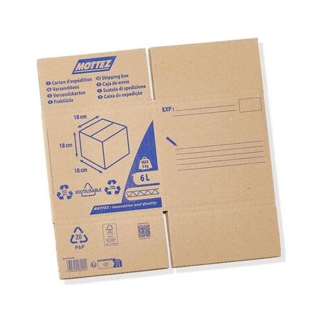 MOTTEZ Versandkarton, 6 Liter, B 18 cm x H 18 cm x T 35 cm MOTTEZ (1/4)