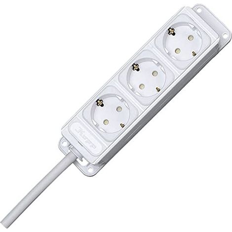 Kopp 127485014 - Ciabatta elettrica universale a 3 prese, 3 m, bianco artico