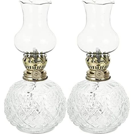 1 Paire Rétro Lampe À Huile, Clair Kérosène Lampe À Huile Lanterne, Verre Nostalgique Kérosène Lampe Décor À La Maison (1/5)