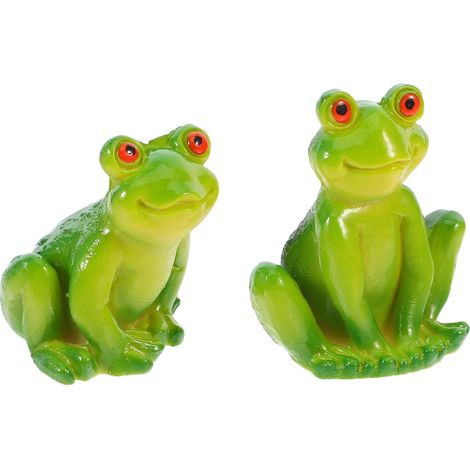 2 Stück Kleine Froschornamente aus Kunstharz Lebensechte
