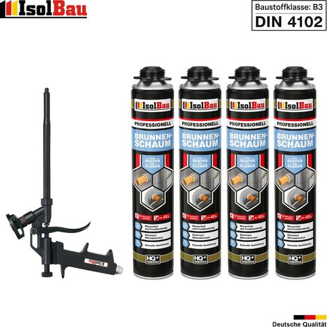Brunnenschaum 4 x 750ml Bauschaum 1x Teflon Pistole Montageschaum Pistolenschaum (1/5)