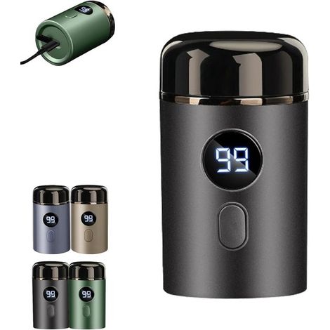 Mini rasoir pour homme, mini rasoir électrique, lavable, sans fil, USB, utilisable sur peau sèche ou humide (gris) (1/5)