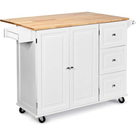 COSTWAY Carro de Cocina con Ruedas Carrito Auxiliar Carro de Servicio Multiuso Aparador Buffet para Comedor Restaurante (1/5)