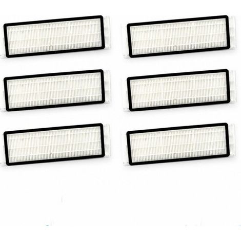 Filtre Aspirateur Robot - Filtre Hepa Pour Roborock S5 S6 S60 S65 S50 E20 E25 - 160x52x60 Mm - Noir - Lot De 6 (1/5)
