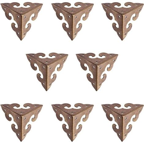 Lot de 8 protections d'angle miniatures vintage en laiton pur avec motif nuage