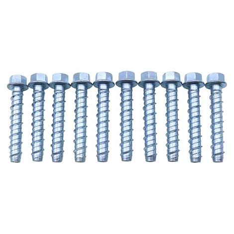 Concrete Screws M12 x 80 mm Hex Head Galvanised with Washer without Dowels for Masonry Architectural Industry Pack of 10 (1/5)
