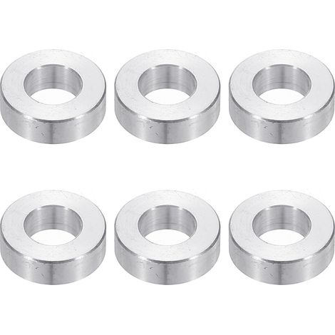 Rondelles en Aluminium M8, 6pcs Entretoise Métallique à Vis Ronde, Rondelle Plate pour Vis Tige Écrous Boulons, Bague d'Écartement en Métal 8.2mm ID x 16mm OD x 5mm Hauteur (1/5)