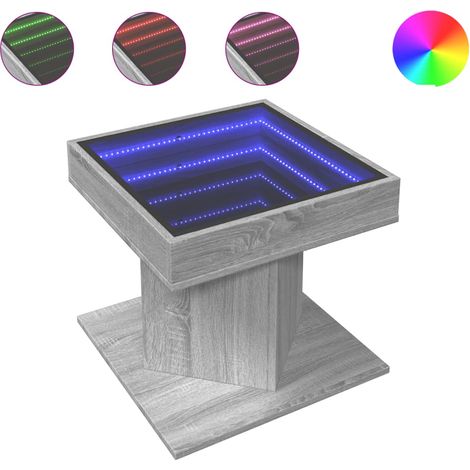 Maison Exclusive - Mesa de centro y LED madera ingeniería gris So