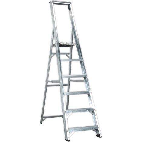 Sealey Aluminium Step Ladder 6-Tread Industrial BS 2037/1 AXL6
