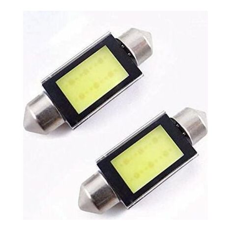 luces LED para matrícula de coche, xenón blanco, 36 mm, 6418 C5W, 4 W, 12 V, luz de dirección, luz de freno, luz trasera de marcha atrás (blanca) (1/5)