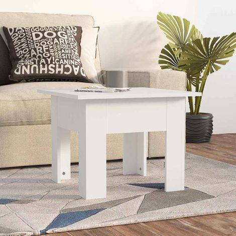 810235 vidaXL Coffee Table White 55x55x42 cm Engineered Wood (1/5)