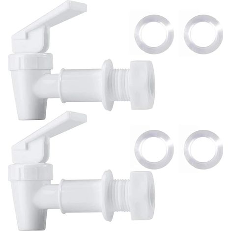 Robinet d'eau en plastique sans BPA, robinet d'eau de rechange pour comptoir, seau à eau domestique, système de filtration de refroidisseur d'eau, carafe d'eau (2 blancs) (1/3)