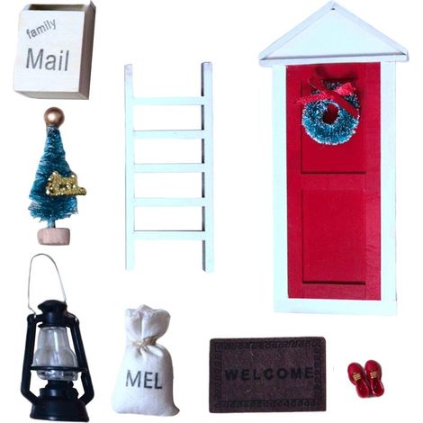 Figurine Gnome Maison de Poupée Miniature Échelle Bois Décor Sapin Noël Accessoire Ornement (1/5)