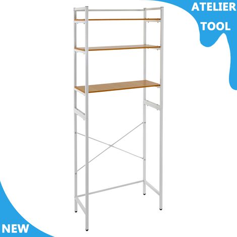 ATELIER Étagère de stockage de salle de bain Rack de stockage indépendant Rack de salle de bain pour machine à laver (1/5)