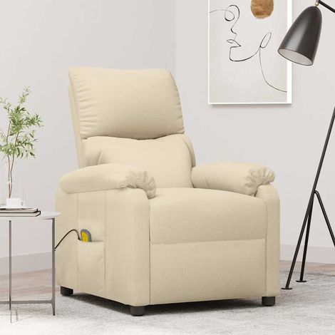 Sillón de masaje de tela color crema vidaXL (1/5)