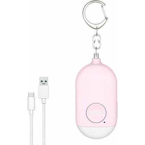 Green Mobility-Porte-clés d'alarme personnelle de sécurité sonore, portable 1pcs 130dB Night Lighting Alarme anti-loup d'autodéfense rechargeable par USB, convient aux femmes, enfants, personnes âgées (1/5)