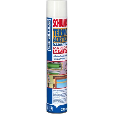 Saratoga termo acustica matic 750ml schiuma poliuretanica certificata uso pistola