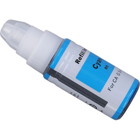 Schnell nachfüllbare Druckerpatrone, kompatible Ersatzpatrone für G1800, G2800, G1810, G2810, G3800, G3810, Cyan (Blau), 70 ml, schnelltrocknend (1/5)