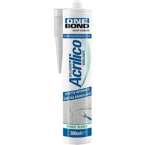 Confezione 12 pezzi cartuccia silicone acrilico effetto ruvido bianco 300ml.