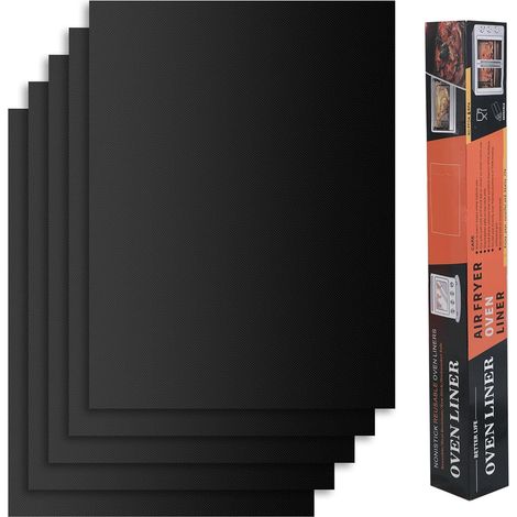 Lot de 5 Tapis de Barbecue Tapis de Gril Antiadhésifs en Téflon Tapis BBQ ,sans PFOA,pour Les Grills à gaz,Les Grills à Charbon,Les Fours et Les barbecues(40  33cm) (1/5)