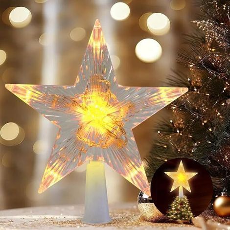 Étoile de Sapin de Noël Lumineuse LED – Sommet d’Arbre Brillant pour Décoration de Noël, Fêtes, Mariages et Anniversaires (1/5)