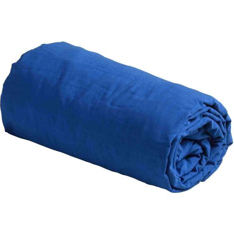 VIVARAISE - Drap housse Céleste bleu clair en coton bio 200 x 140 cm (1/4)