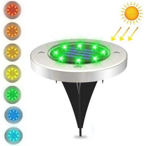 Lampes solaires LED colorées à intensité variable pour jardin, pelouse extérieure, contact avec le sol par induction (Licence) (1/5)