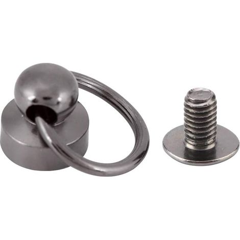 20pcs rivets d'artisanat en cuir, rivet en métal bricolage avec boucle à anneau de traction, rivets à ongles rivet goujons anneau pour sac à main coque de téléphone décoration de ceinture(le noir) (1/5)
