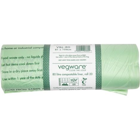 Sacs Poubelle Compostables Biobag 80L - Lot de 240 - Vegware