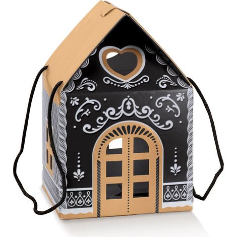 Scotton Casetta Natale con Cordino 200 x 200 x 180 Mm Black Little House