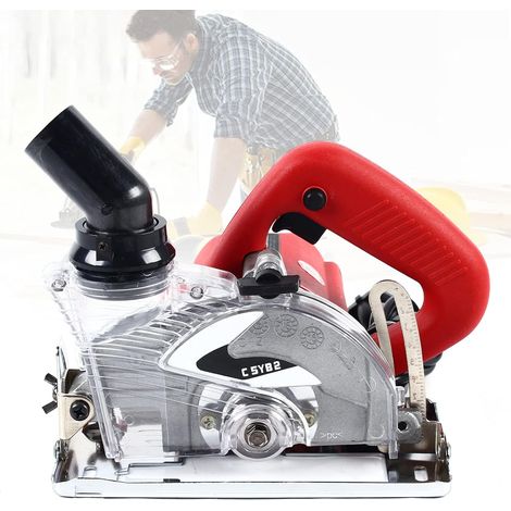 Ranuradora de pared de 1800 W, cortador ranurador sin polvo de 18000 RPM con bolsa de tela, llave hexagonal para azulejos, piedra, mármol, hormigón, madera, vidrio (sin cuchilla)
