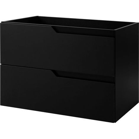 Meuble sous-vasque mural pour salle de bain, noir, 80 x 57 x 46 cm, sans plateau (1/5)