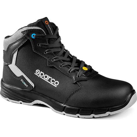 Sparco Targa-H ESD S3S SR FO, Calzado de Seguridad Unisex Adulto, Negro Gris Oscuro, 43 EU