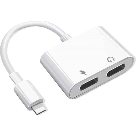 Adaptateur de Casque pour iPhone Lightning vers 3,5 mm Adaptateur Dongle AUX Audio Jack Compatible avec iPhone 13/12/11/11 Pro/X/XR/XS/8/7 Prend en Charge Tous Les systèmes iOS (1/5)