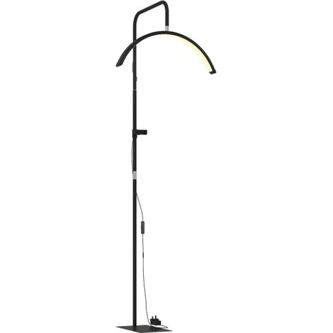 Lampada LED a mezzaluna per ciglia con supporto per telefono, anello luminoso di bellezza ruotabile a 350°, luce calda con altezza regolabile, in loco (1/5)