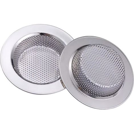 2 Pcs Filtre évier Cuisine, en Acier Inoxydable, en métal lavabo Filtre pour Salle de Bain Cuisine 11 cm de diamètre (1/4)