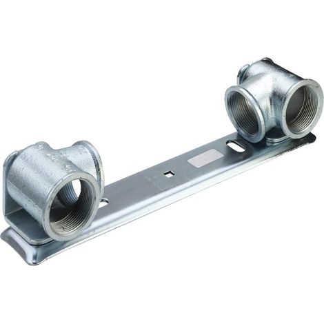 Viega plaque de raccordement pour compteur de gaz 531546 Rp 2000 , support de raccordement en laiton galvanisé, pour compteurs de gaz à deux prises