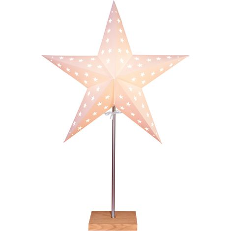 Star Trading Lampe de table Star 'Leo', base en bois, marron