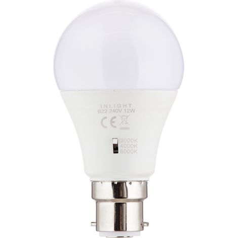 Litecraft 12 Watt LED B22 Bayonet Cap CCT Light Bulb - Warm to Cool White