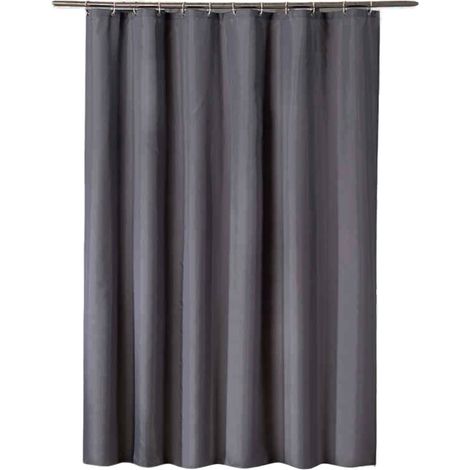 Rideau De Douche - Imperméable - Polyester - Gris Foncé - 80x180 cm à 180x200 cm - 1 Pièce (1/5)
