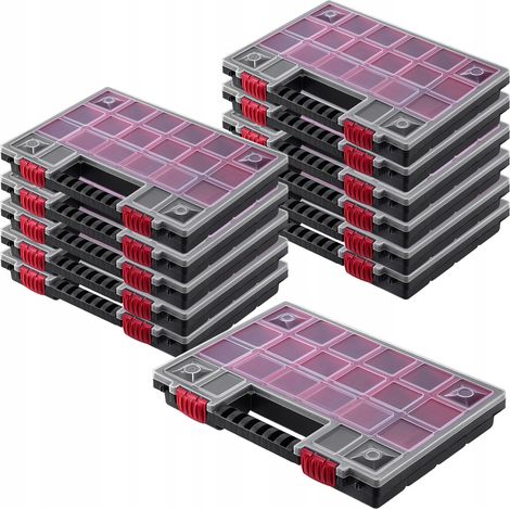 KADAX Organizer, Werkzeugkasten aus Kunststoff, 34 x 25 cm, 12 Stück