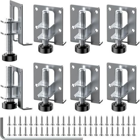 Set of 8 Adjustable Furniture Feet 55/102 mm - Heavy-Duty Furniture Leveling Feet - Height-Adjustable Furniture Feet with 48 Small Screws and 1 Allen Key for Cabinets, Shelves, and Wardrobes (1/5)
