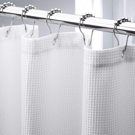 Sollbry Rideau de douche gaufré, rideaux de douche en tissu résistant avec tissage gaufré Rideaux de douche de salle de bain de qualité hôtelière, 72 x 72 pouces (1/5)