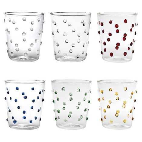 Bicchiere Zafferano Party Tumbler 45 Cl Set Multicolore 6 pezzi In Vetro