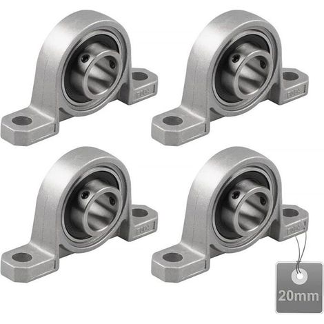 4 Pièces Roulements de Bloc d'oreiller, Palier Roulement, Roulements à Billes, Roulements Alliage de Zinc, Paliers a Semelle(20mm) (1/4)