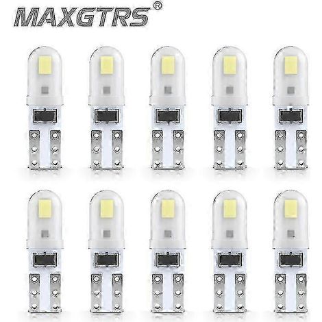 10 ampoules LED T5, éclairage intérieur LED Canbus W3W W1,2W, indicateur de préchauffage du tableau de bord, éclairage d'instrument automobile en forme de coin, 12 V/ (1/5)