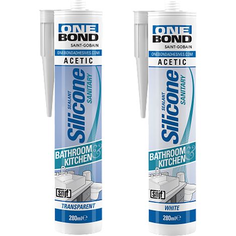 SILICONE ACETICO PER SANITARI trasparente ml 280- 12 pezzi - ONEBOND