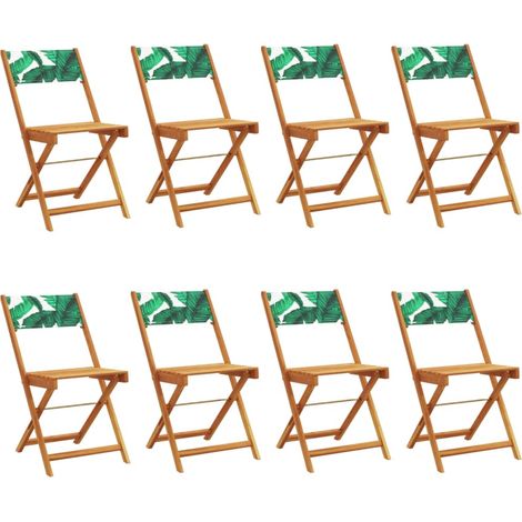 Maison Exclusive - Sedie da Giardino Pieghevoli 8pz Verde Tessuto e Legno Massello